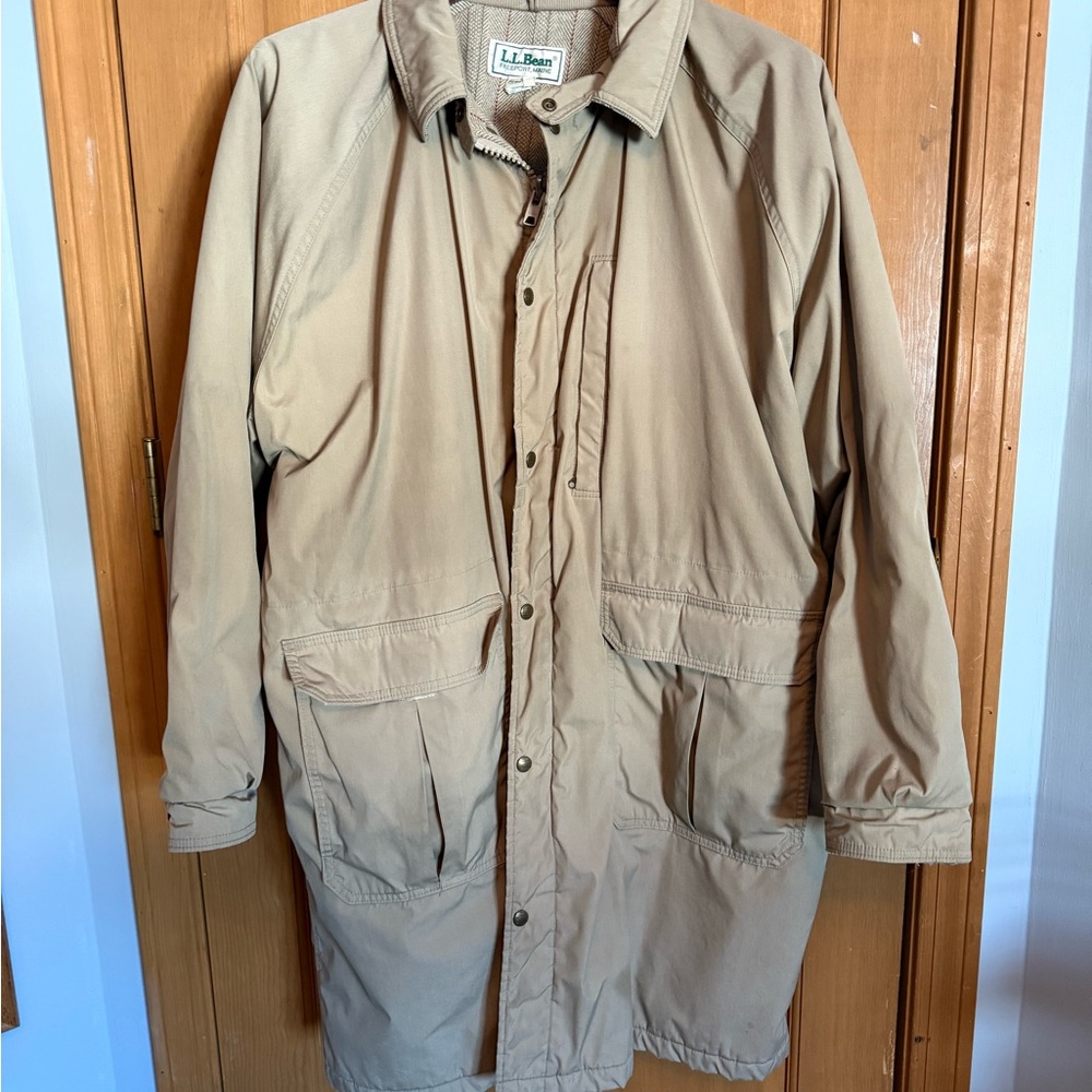 Vintage L.L. Bean Men's Wool Lined Trench Coat